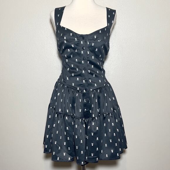 Betsey Johnson Katey Romper Black and Skulls - Picture 6 of 9